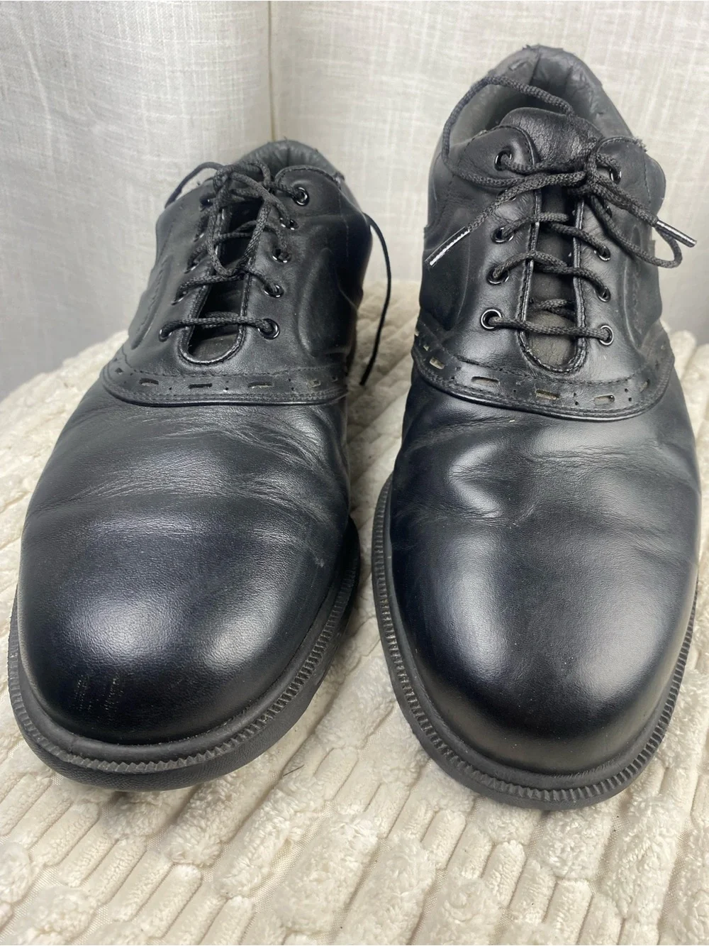 FootJoy Contour Series Black Leather Spikeless Golf Shoes Men's Size 10.5 M